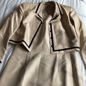 Champagne silk dress with coat